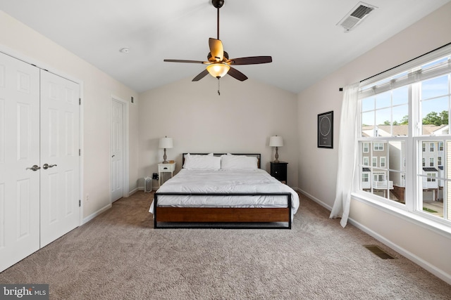 45711 Winding Branch Ter, Sterling, VA 20166 - carpeted bedroom with vaulted ceiling, baseboards, and ceiling fan