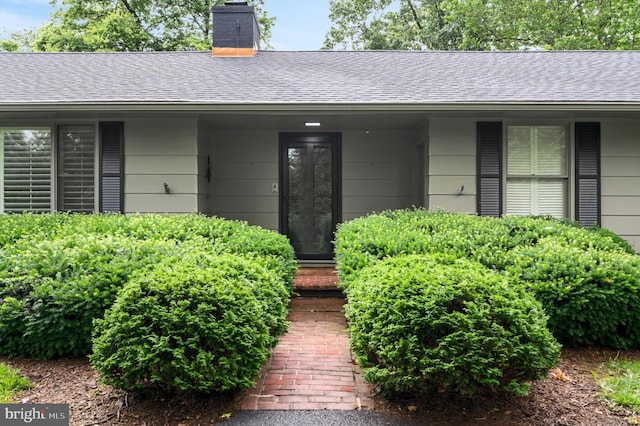 516 Merrimans Ln, Winchester, VA 22601 - doorway to property with roof with shingles and a chimney