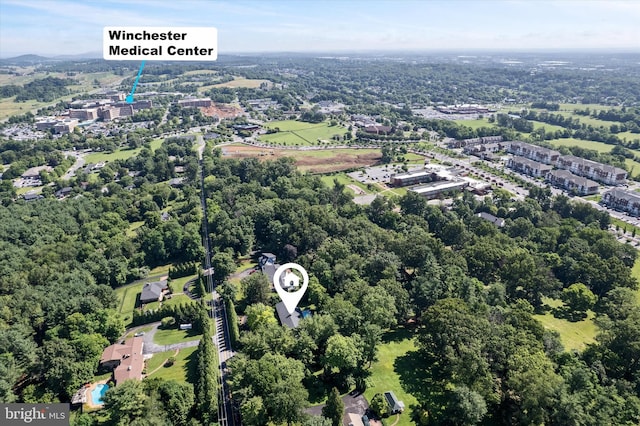 516 Merrimans Ln, Winchester, VA 22601 - aerial overview of property's location featuring a forest