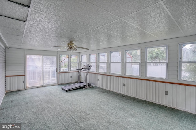 32588 Captains Way, Millsboro, DE 19966 - unfurnished sunroom featuring a ceiling fan and plenty of natural light