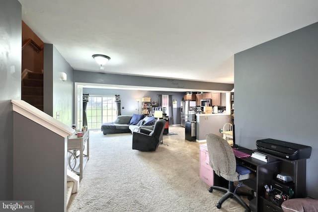 53 Skyview Cir, Hanover, PA 17331 - living area with light colored carpet and an office area