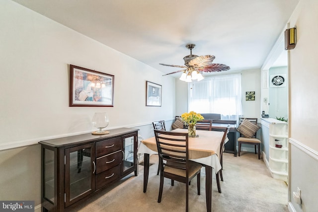 941 Fairfax Rd, Drexel Hill, PA 19026 - dining space featuring light colored carpet and ceiling fan