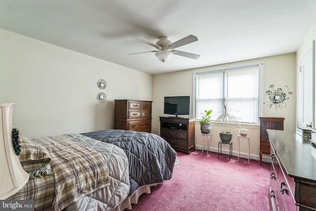 941 Fairfax Rd, Drexel Hill, PA 19026 - carpeted bedroom featuring baseboards and ceiling fan