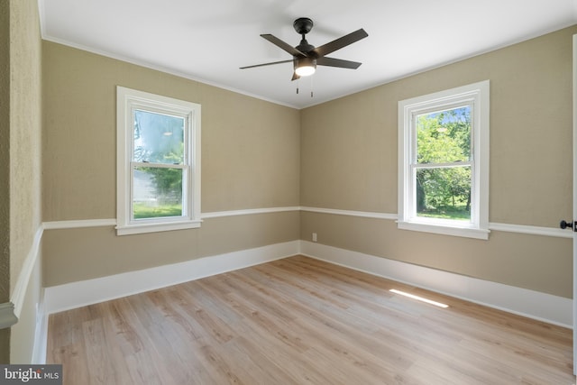 1224 W Mill St, Quakertown, PA 18951 - empty room with wood finished floors, crown molding, ceiling fan, and baseboards