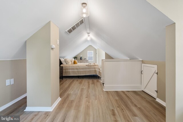 1224 W Mill St, Quakertown, PA 18951 - bedroom featuring lofted ceiling, light wood-type flooring, and baseboards