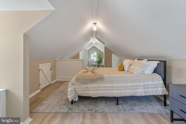 1224 W Mill St, Quakertown, PA 18951 - bedroom with wood finished floors, lofted ceiling, and baseboards