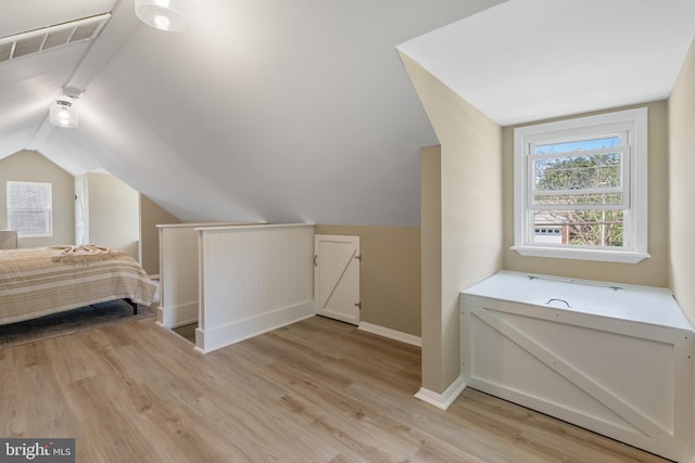 1224 W Mill St, Quakertown, PA 18951 - bedroom featuring lofted ceiling, light wood-style floors, and baseboards