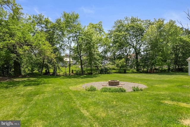 1224 W Mill St, Quakertown, PA 18951 - view of grassy yard with a fire pit