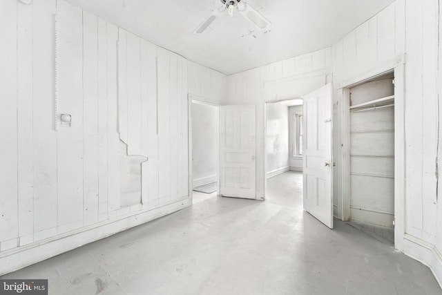 916 S 8th St, Camden, NJ 08102 - unfurnished bedroom featuring concrete flooring and ceiling fan