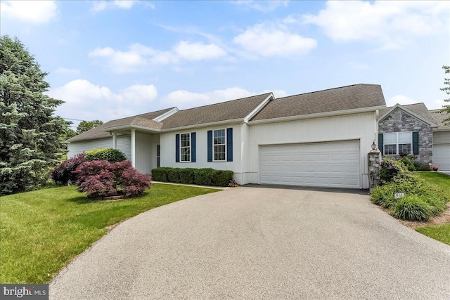 916 E Fox Hound Chase Chase, Glen Mills, PA 19342 - single story home with driveway, a garage, a front yard, and roof with shingles