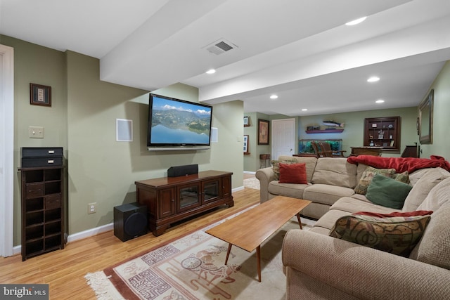 1024 Page Ct, Herndon, VA 20170 - living room featuring light wood-style floors, baseboards, and recessed lighting