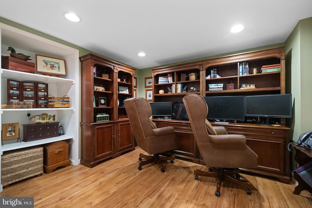 1024 Page Ct, Herndon, VA 20170 - office area featuring light wood finished floors and recessed lighting