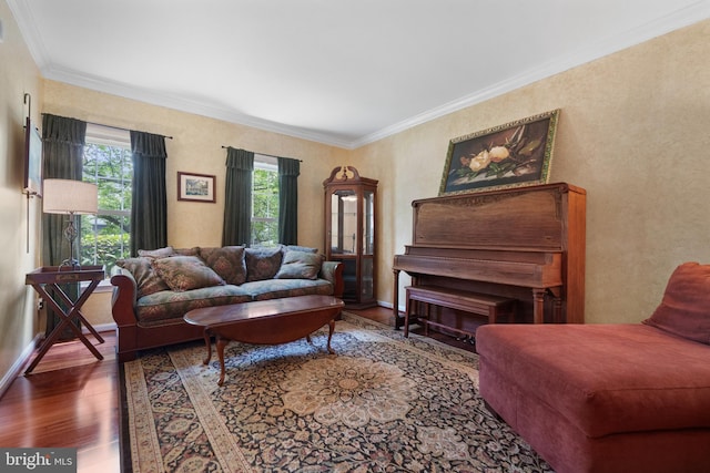 1024 Page Ct, Herndon, VA 20170 - living room featuring wood finished floors, plenty of natural light, crown molding, and baseboards