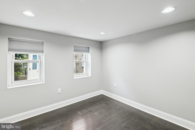 329 S Durham St, Baltimore, MD 21231 - empty room with baseboards, healthy amount of natural light, dark wood-type flooring, and recessed lighting