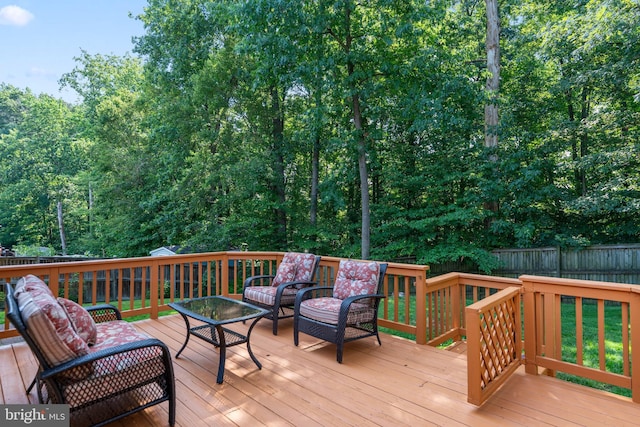 7627 Fallswood Way, Lorton, VA 22079 - deck with a fenced backyard and an outdoor living space