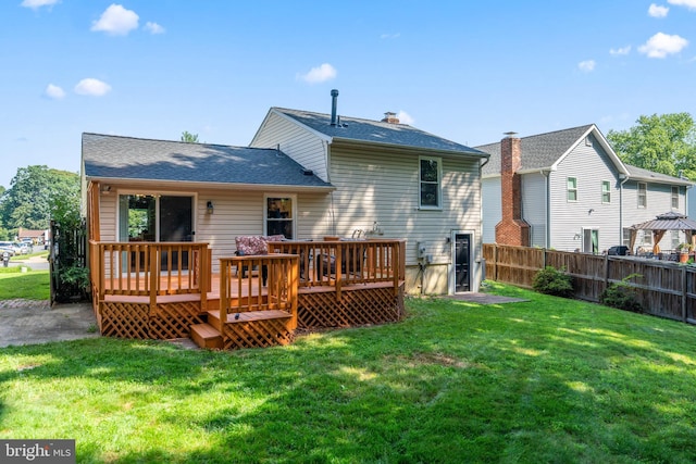 7627 Fallswood Way, Lorton, VA 22079 - back of house with a deck and roof with shingles