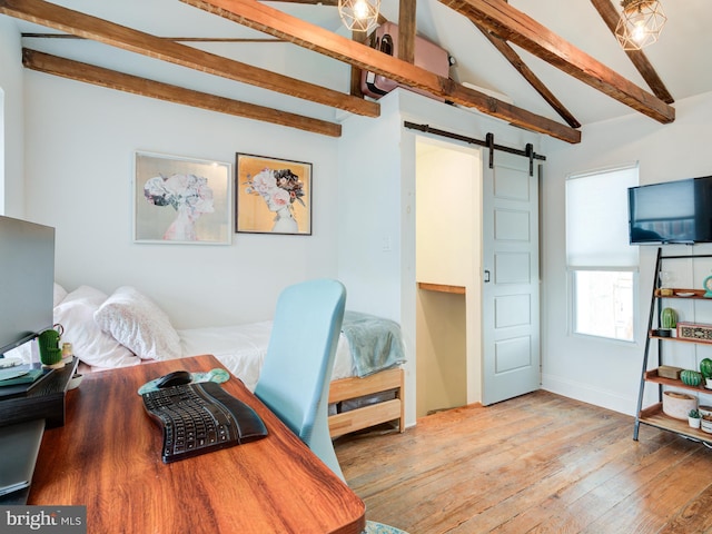 1510 N Leithgow St, Philadelphia, PA 19122 - office area featuring a barn door and light wood finished floors