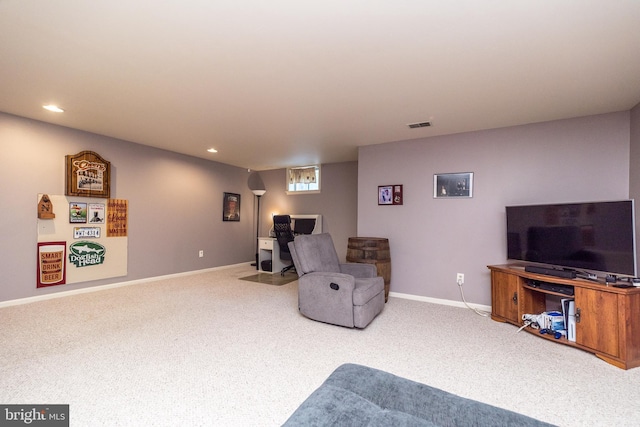 1993 Ryans Run, Lansdale, PA 19446 - living room with carpet flooring, a desk, baseboards, and recessed lighting