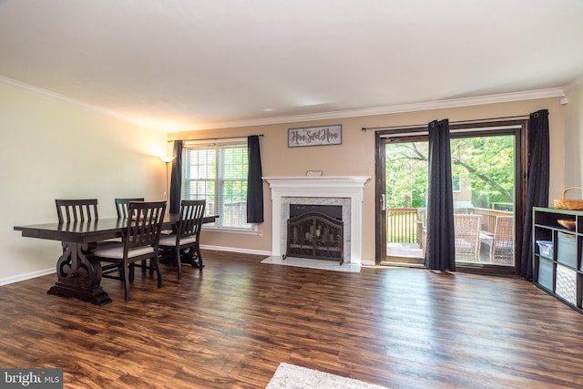 1993 Ryans Run, Lansdale, PA 19446 - dining area with healthy amount of natural light, crown molding, wood finished floors, and baseboards