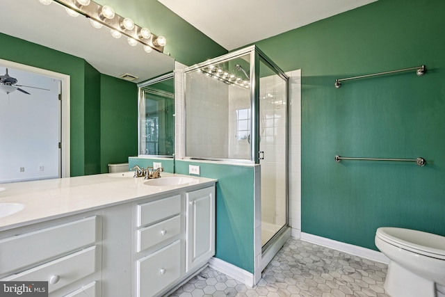 11793 Nates Pl, Woodbridge, VA 22192 - full bath featuring double vanity, a shower stall, and tile patterned flooring