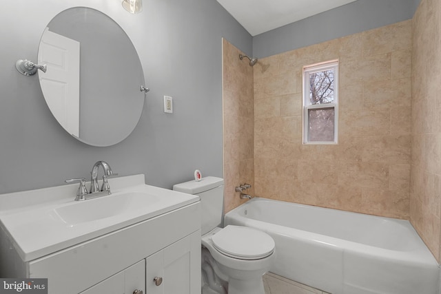 140 Wilmington Pl SE, Washington, DC 20032 - bathroom featuring toilet, vanity, and shower / tub combination