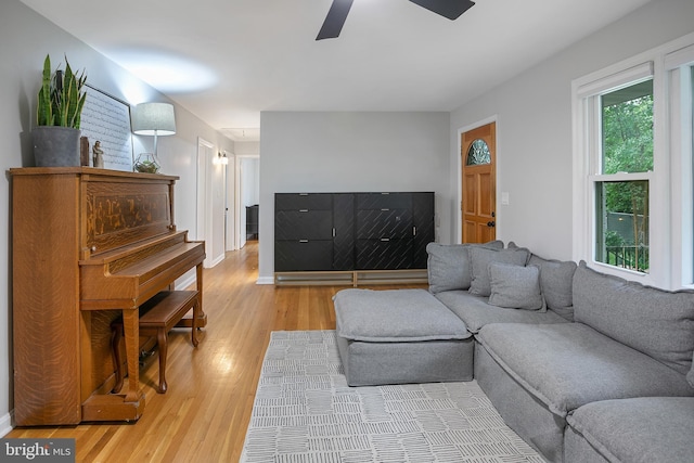 6001 Kroy Ct, Springfield, VA 22150 - living room with wood finished floors and a ceiling fan