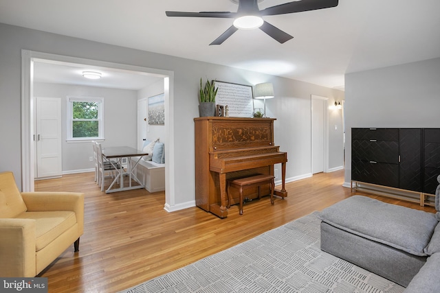 6001 Kroy Ct, Springfield, VA 22150 - living room with ceiling fan and light wood finished floors