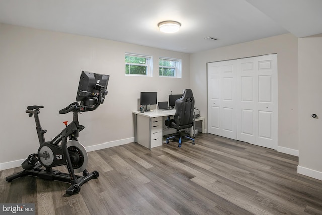 6001 Kroy Ct, Springfield, VA 22150 - home office with wood finished floors and baseboards