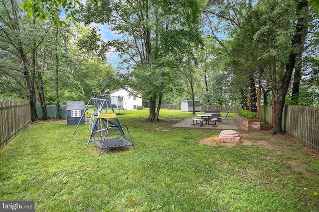 6001 Kroy Ct, Springfield, VA 22150 - fenced backyard with a shed and a playground