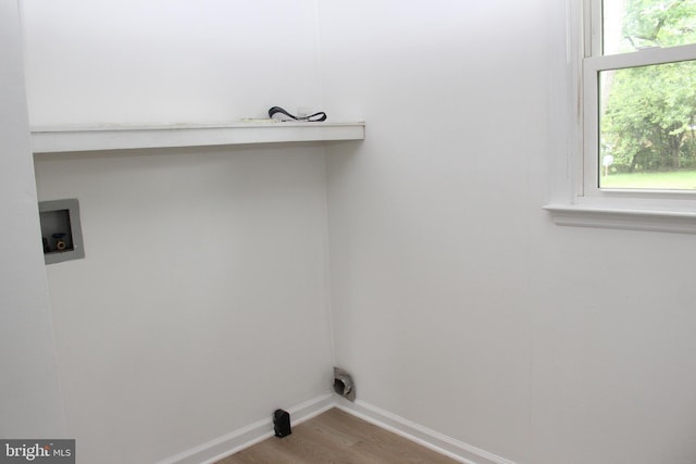 803 Grafton St, Fredericksburg, VA 22405 - laundry area featuring washer hookup, healthy amount of natural light, and wood finished floors