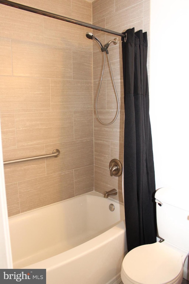 803 Grafton St, Fredericksburg, VA 22405 - bathroom with toilet and shower / bath combination with curtain
