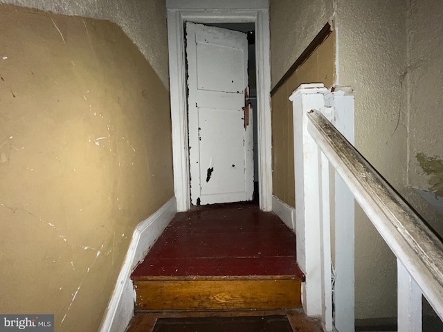 4728 York Rd, Baltimore, MD 21212 - staircase with a textured wall