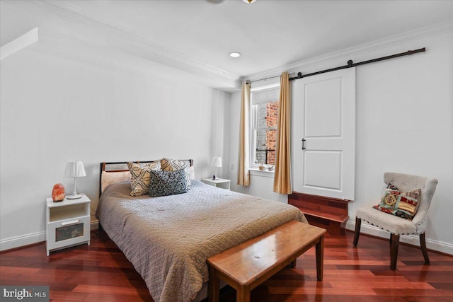 1832 Calvert St NW Unit 3, Washington, DC 20009 - bedroom featuring crown molding, recessed lighting, wood finished floors, and baseboards
