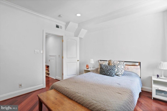 1832 Calvert St NW Unit 3, Washington, DC 20009 - bedroom with crown molding, wood finished floors, baseboards, and recessed lighting