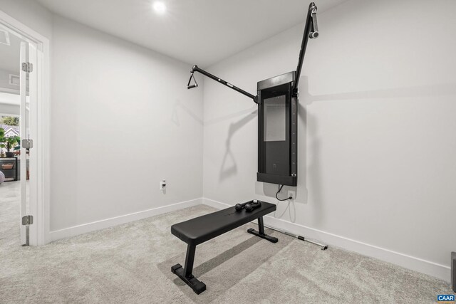 820 Swede St, Charlottesville, VA 22901 - exercise room with carpet floors and baseboards