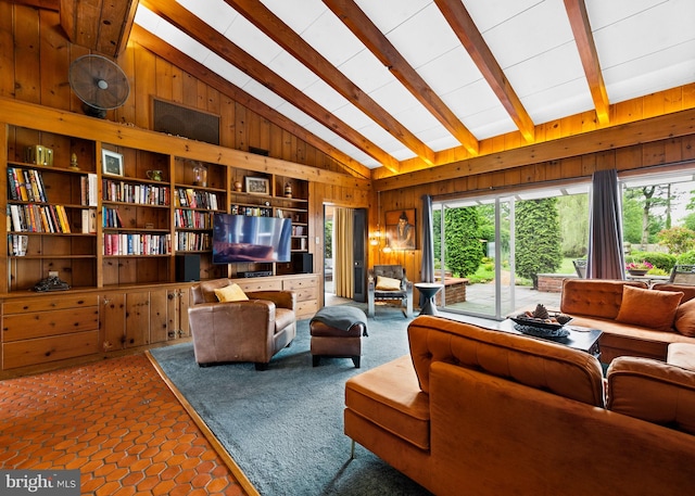 320 S Main St, Quakertown, PA 18951 - tiled living area featuring wood walls