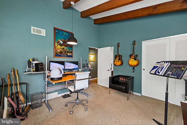 320 S Main St, Quakertown, PA 18951 - carpeted office space with beamed ceiling and a towering ceiling