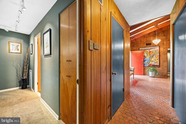 320 S Main St, Quakertown, PA 18951 - hallway with track lighting and wood walls