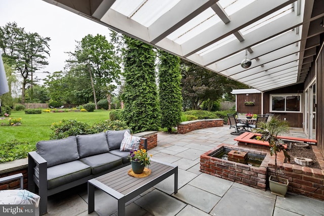 320 S Main St, Quakertown, PA 18951 - view of patio with an outdoor hangout area, outdoor dining space, and view of scattered trees