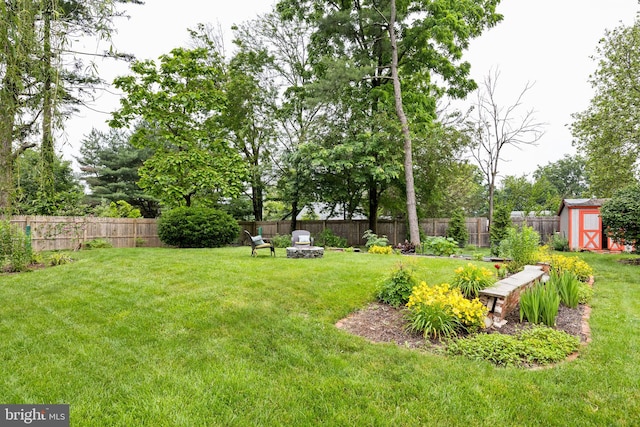 320 S Main St, Quakertown, PA 18951 - fenced backyard with a storage unit and a fire pit