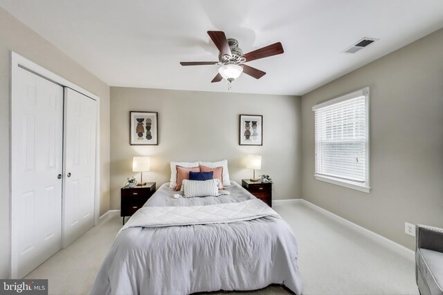 2177 S Glebe Rd, Arlington, VA 22204 - bedroom with light carpet, a closet, and baseboards