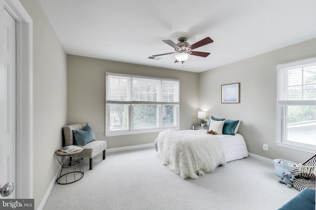 2177 S Glebe Rd, Arlington, VA 22204 - bedroom featuring carpet, baseboards, and a ceiling fan