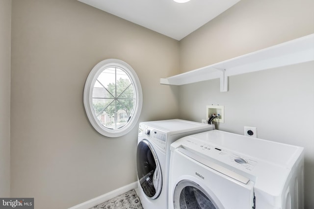 2177 S Glebe Rd, Arlington, VA 22204 - laundry room featuring baseboards and washing machine and dryer