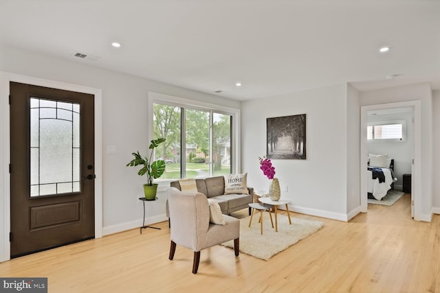 418 Belton Ct, Silver Spring, MD 20901 - entryway with light wood-style flooring, healthy amount of natural light, baseboards, and recessed lighting