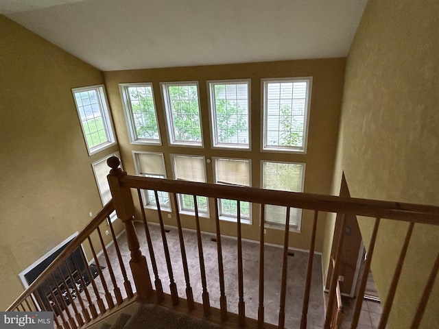 8207 Rison Dr, Brandywine, MD 20613 - staircase featuring high vaulted ceiling