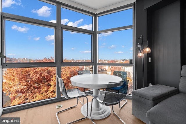 810 O St NW Unit 504, Washington, DC 20001 - sunroom / solarium with expansive windows, wood-type flooring, and plenty of natural light