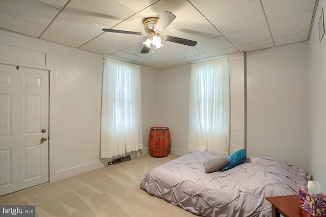 1311 Church St, Lititz, PA 17543 - carpeted bedroom featuring a drop ceiling, a ceiling fan, and baseboards