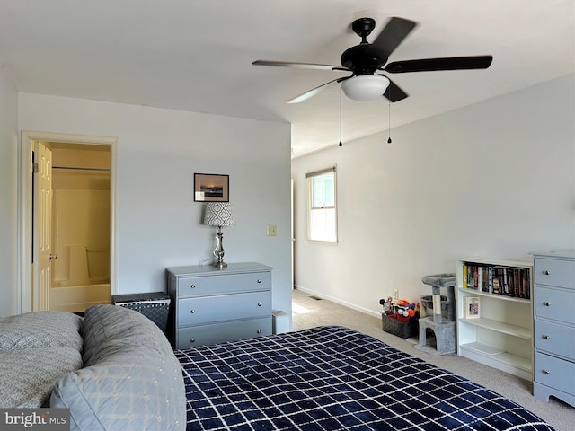 584 Meadow Ln, Pennsburg, PA 18073 - bedroom featuring light carpet, baseboards, and a ceiling fan