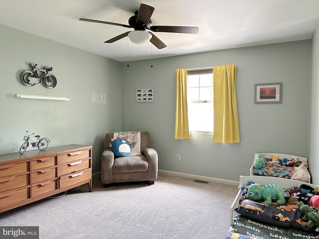 584 Meadow Ln, Pennsburg, PA 18073 - carpeted bedroom with baseboards and a ceiling fan