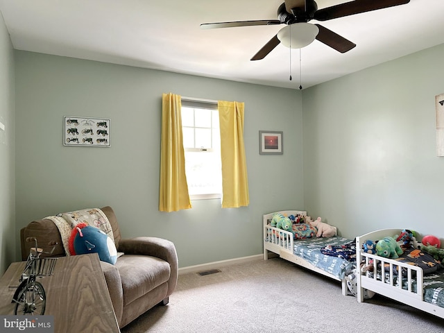 584 Meadow Ln, Pennsburg, PA 18073 - bedroom featuring carpet, baseboards, and a ceiling fan